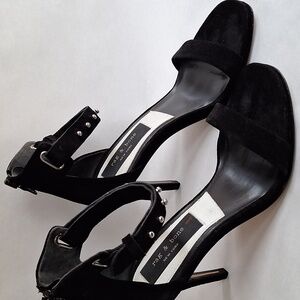 RAG & BONE TAMIRA STRAPPY STUDDED SANDAL in Black Suede